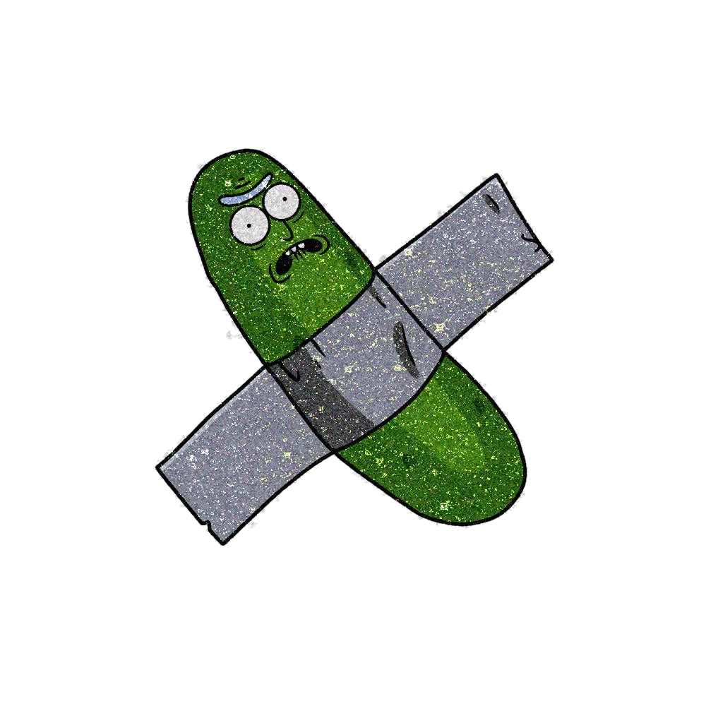 Pickle Rick Glitter Sticker